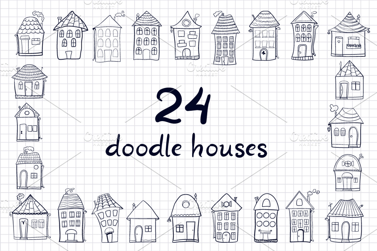 Set of cute houses, an Object Illustration by meowu (Photo 2 of 4)