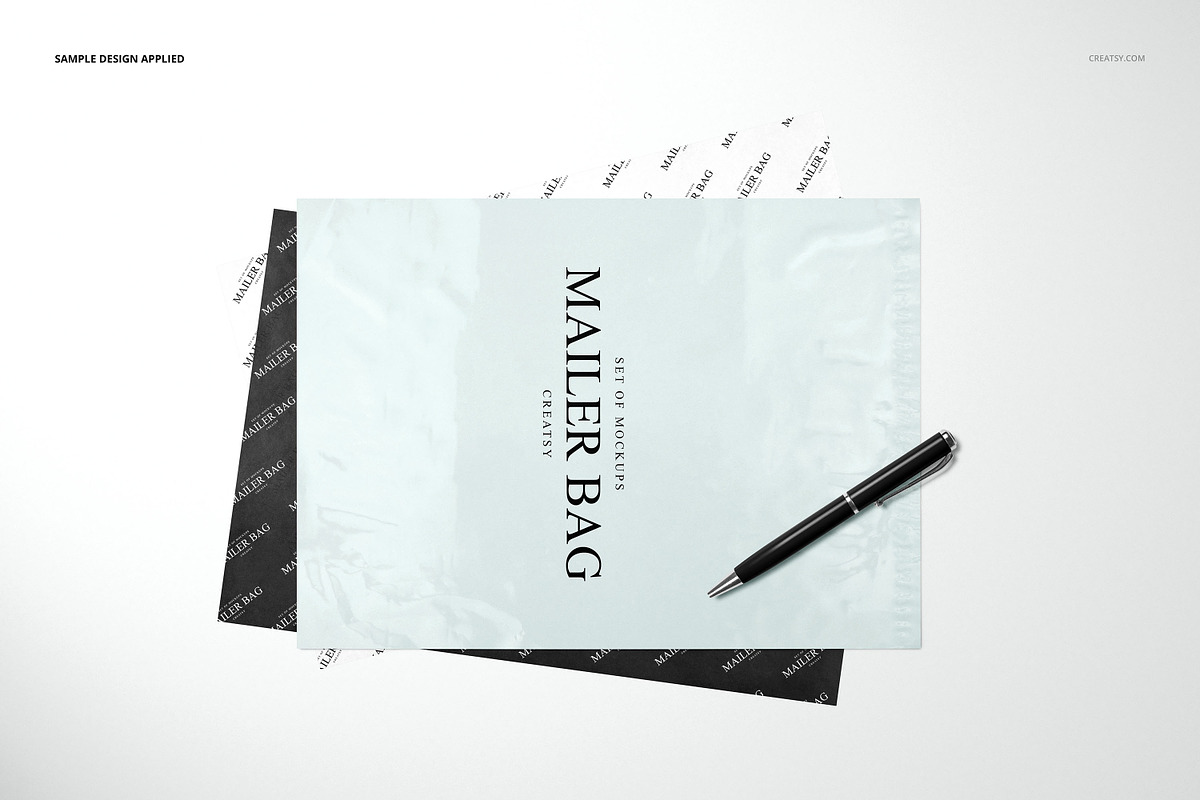Mailer Bag Wrapping Tissue Paper Set, a Packaging Mockup by creatsy5 (Photo 4 of 9)