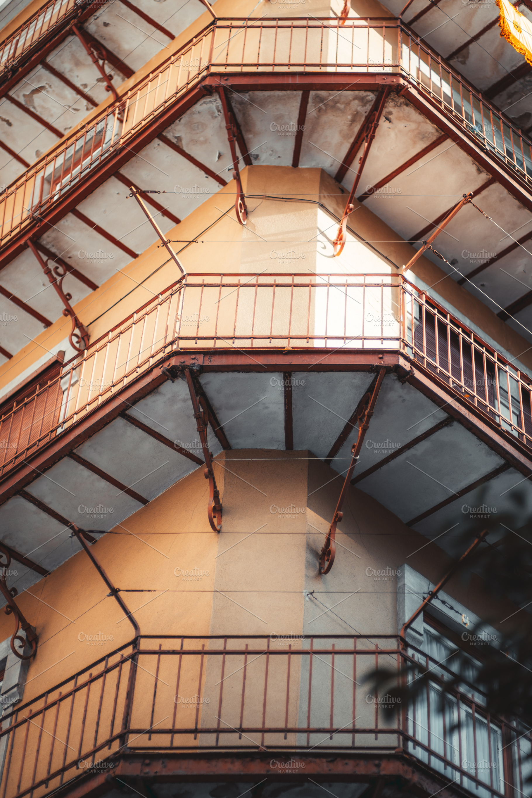 Geometric Vintage Metal Balconies, an Architecture Photo by SkyNext