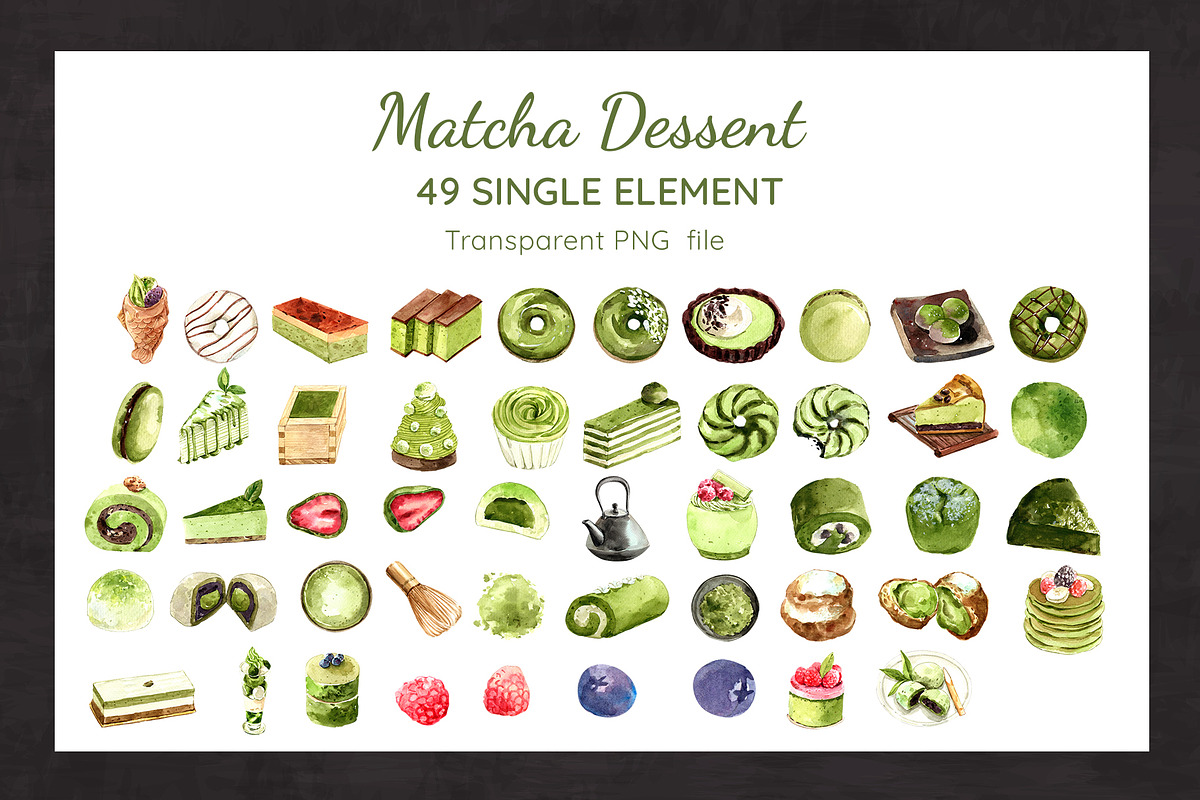 Matcha Dessert,Japanese watercolor, a Food Illustration by CreativeValuation (Photo 5 of 13)
