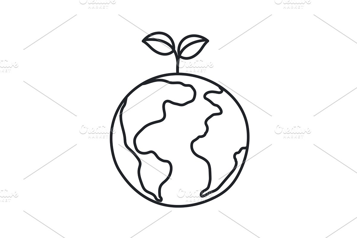 Planet Earth with sprout growing on, a Seasonal Illustration by sceptical cactus