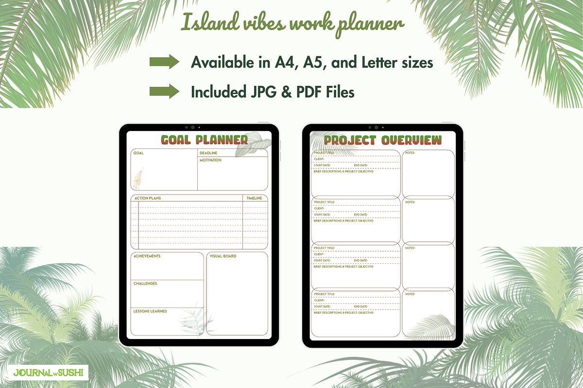 Productivity Digital Planner, a Stationery Template by Journal w Sushii (Photo 3 of 6)