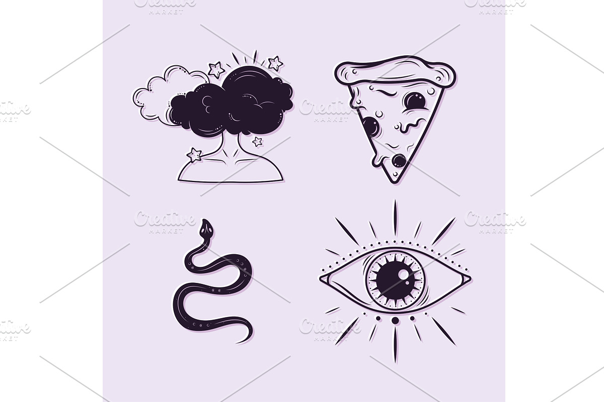 minimalist tattoos icons, an Object Illustration by studiogstock