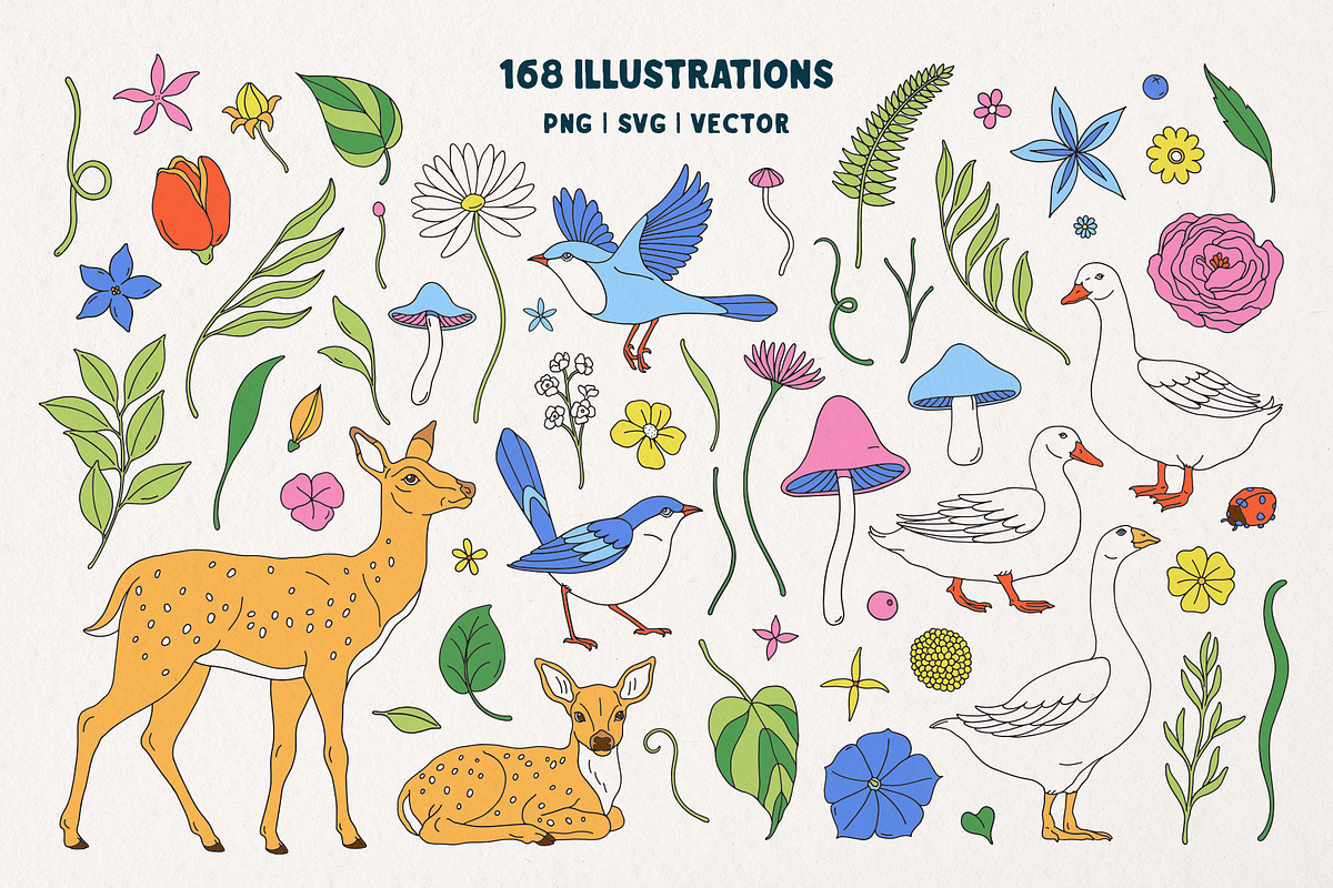 Spring Garden Vector Collection, a Pattern Graphic by rouxsupplyco (Photo 4 of 15)