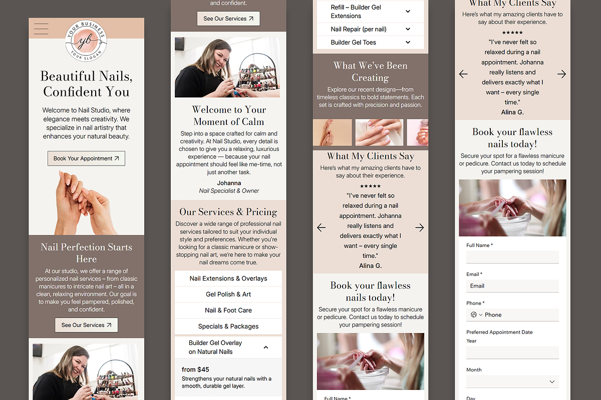 Nail Salon Wix Studio Website preview 3