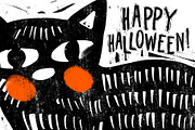 Halloween Linocut Clipart, an Illustration by Malena (Thumbnail 6 of 6)