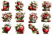 Whimsical Summer strawberry clipart, an Illustration by Designworld (Thumbnail 3 of 7)