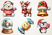 Cute Cartoon Christmas Clipart, an Illustration by RobertsArt (Thumbnail 5 of 7)
