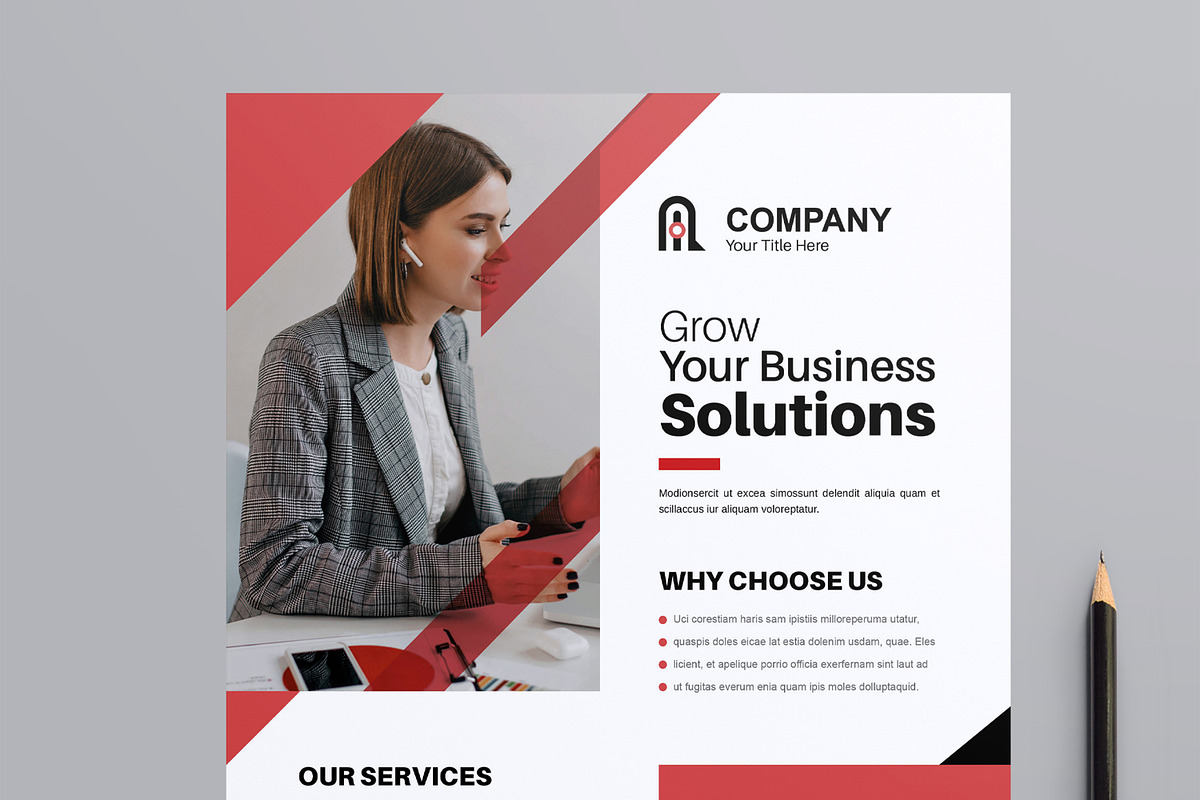 Modern Flyer Layout, a Flyer Template by MightyDesign (Photo 2 of 8)