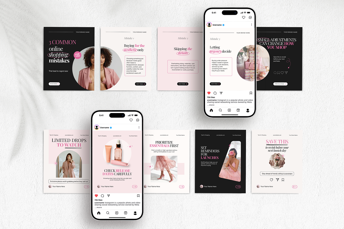 Ecommerce Carousel Instagram Posts, a Social Media Template by DigiPax (Photo 5 of 10)