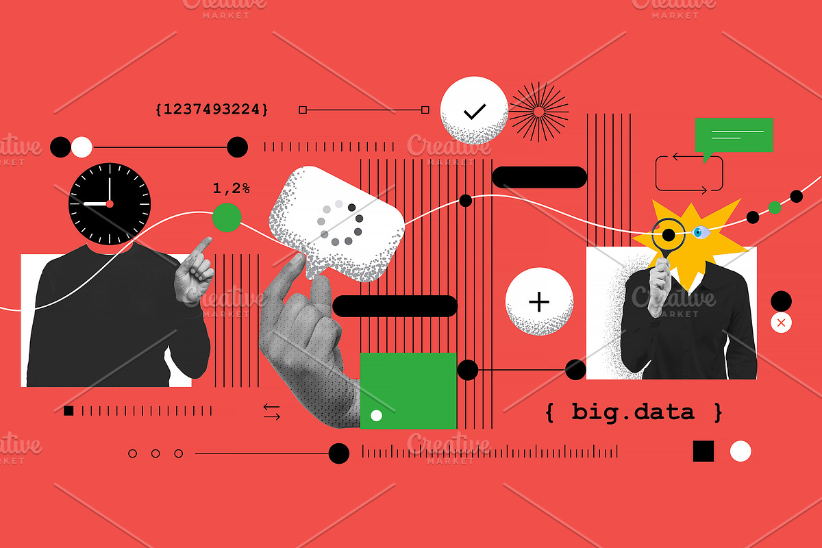 Halftone Business collage, an Object Illustration by Creative Graphics