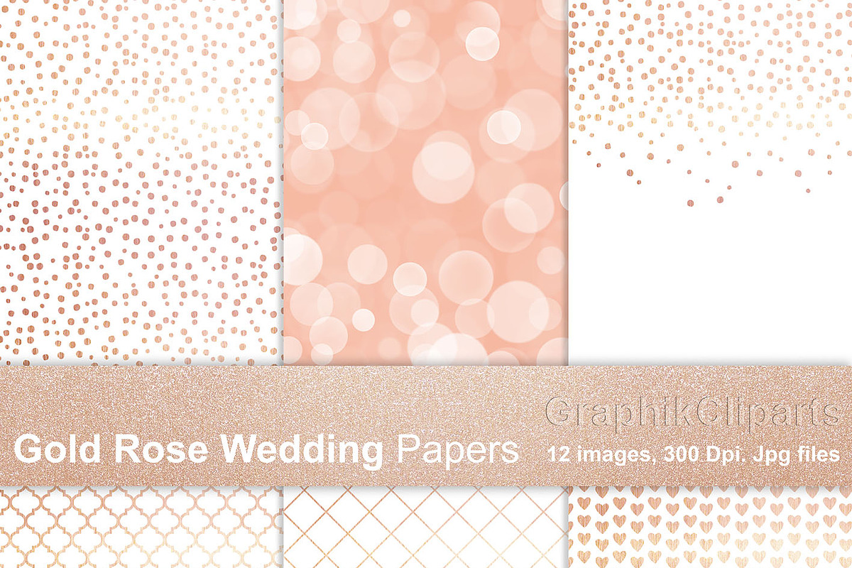 Rose gold Wedding Papers, a Texture Graphic by Chus Moreno Studio (Photo 3 of 4)