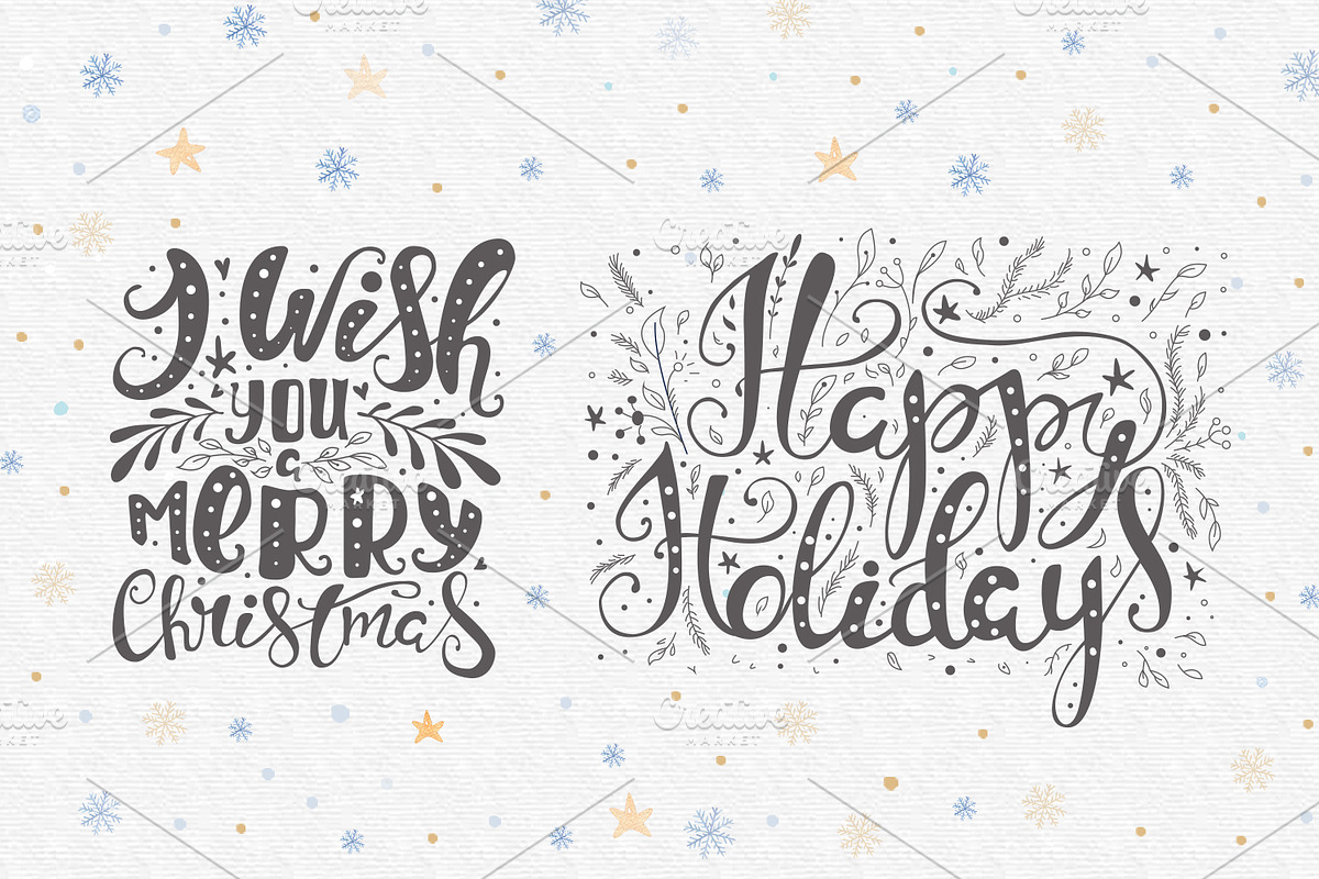 Vector Christmas lettering + bonus, a Decorative Illustration by Peace ART (Photo 5 of 7)