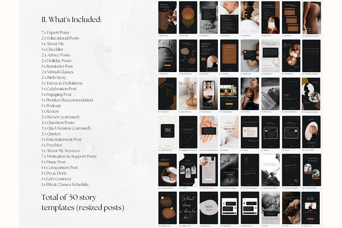 175 Doula Social Media BUNDLE, a Social Media Template by PatternLab. (Photo 3 of 9)