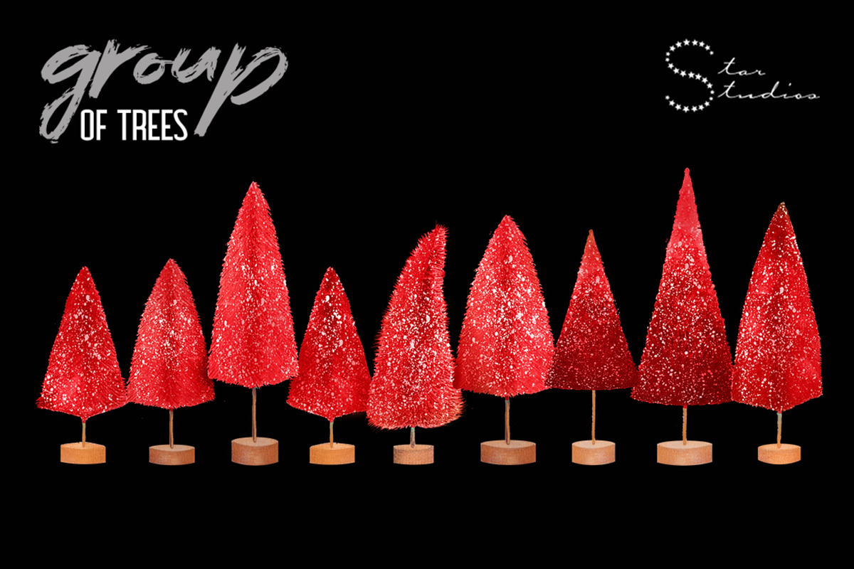 BOTTLEBRUSH CHRISTMAS TREES Pack, a Decorative Illustration by Dana Designs (Photo 8 of 9)