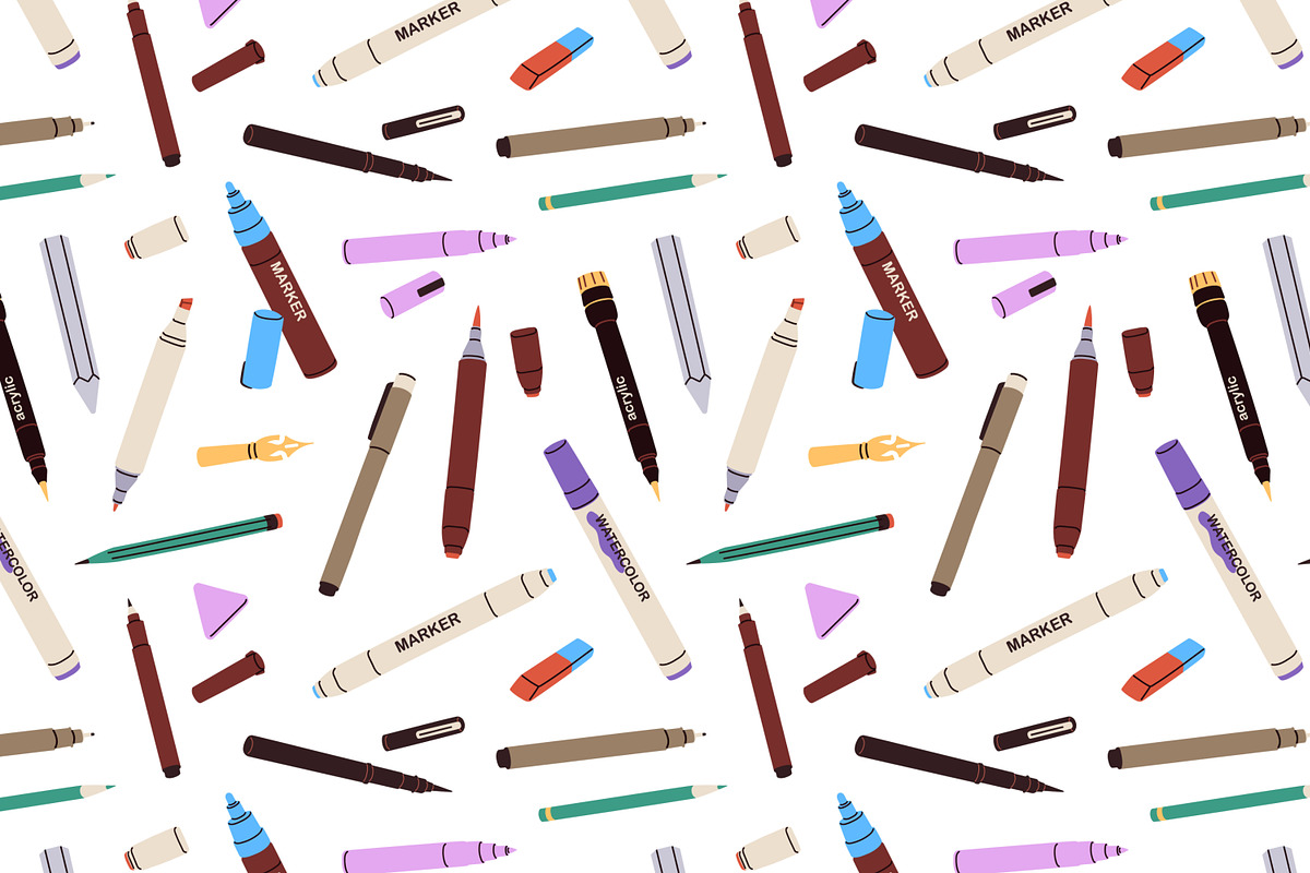 Art tools, supplies seamless pattern, a Pattern Graphic by Good Studio (Photo 6 of 15)