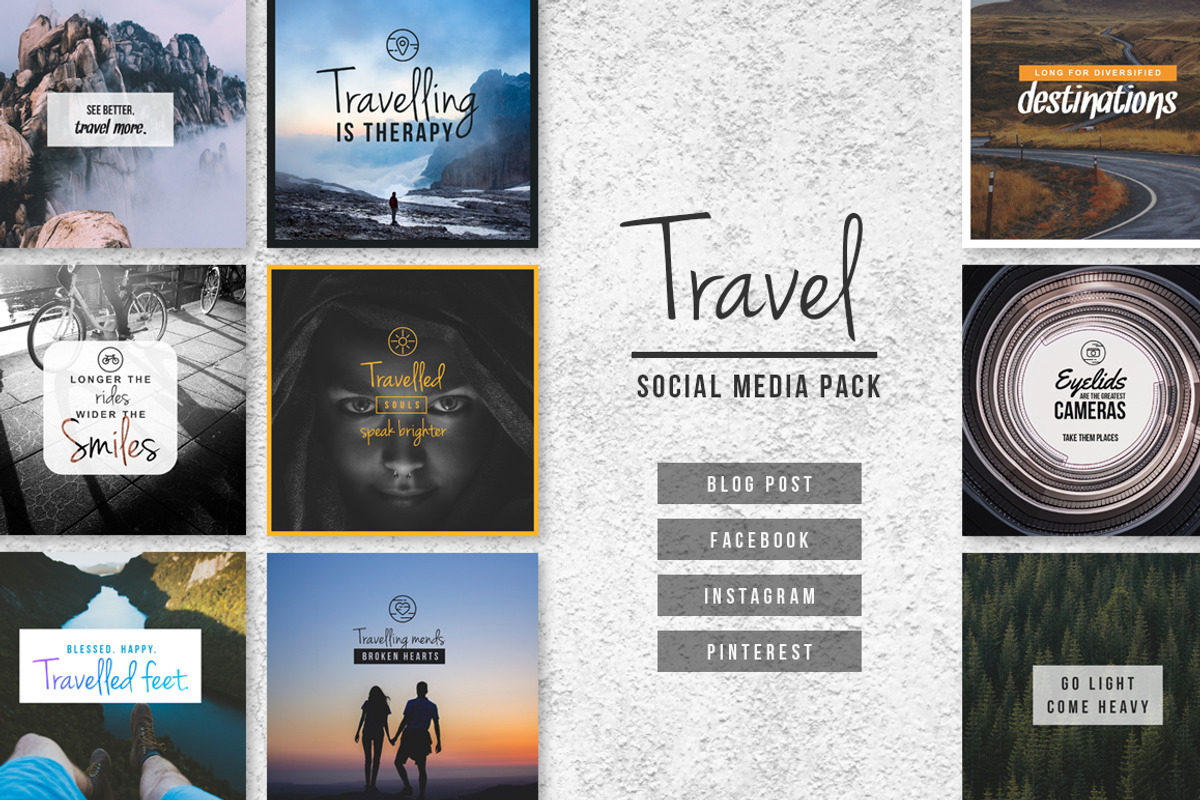 TRAVEL - Social Media Pack, a Social Media Template by Designbase (Photo 1 of 8)
