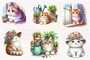 Watercolor Cat Clipart PNG, an Illustration by CreationArt (Thumbnail 2 of 5)