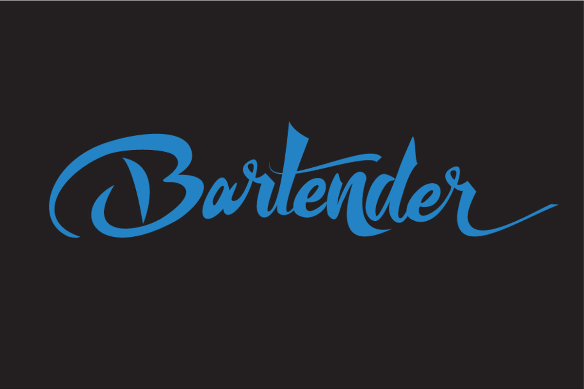 Bartender barista logo lettering, a Graphic by Logoworks