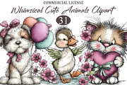 Whimsical Enjoy Cute Animals Clipart, a Seasonal Illustration by designcity5 (Thumbnail 1 of 5)