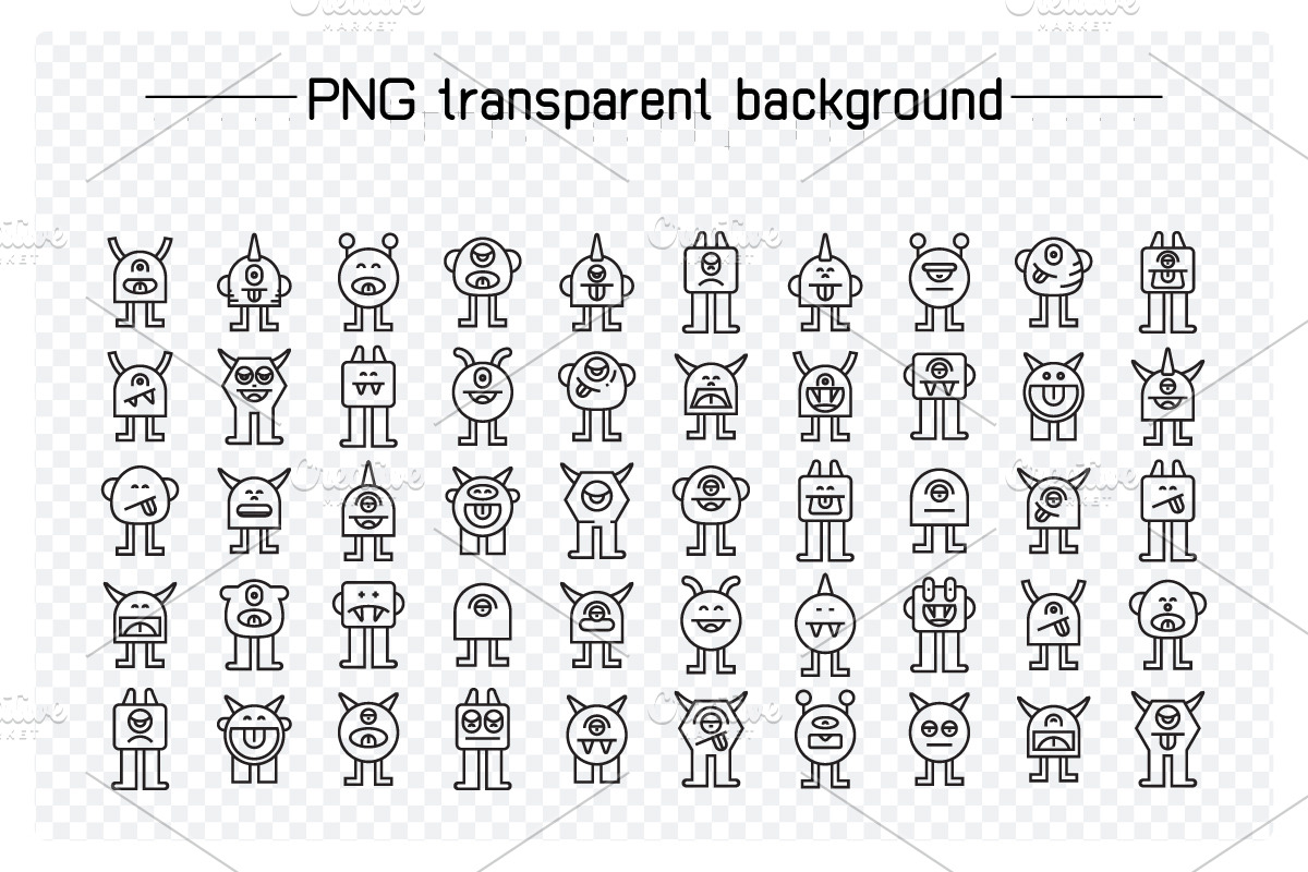 100 Cute Monster Character Icons Set, an Outline Icon by Designfour (Photo 2 of 7)