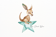 Kangaroo with Star Watercolor, an Animal Illustration by New-School-Wave (Thumbnail 3 of 5)