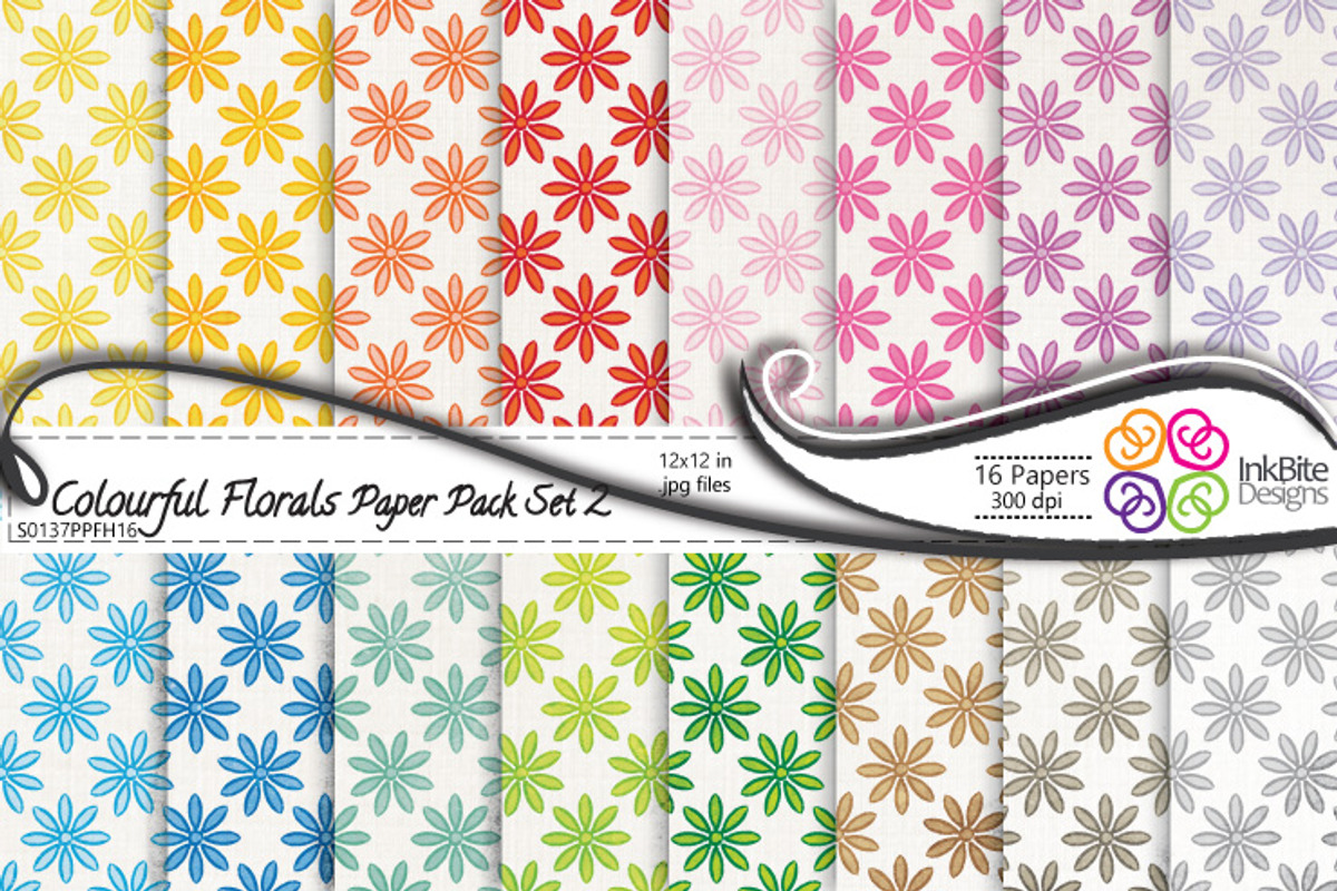 Colorful Floral Paper Pack Set 2