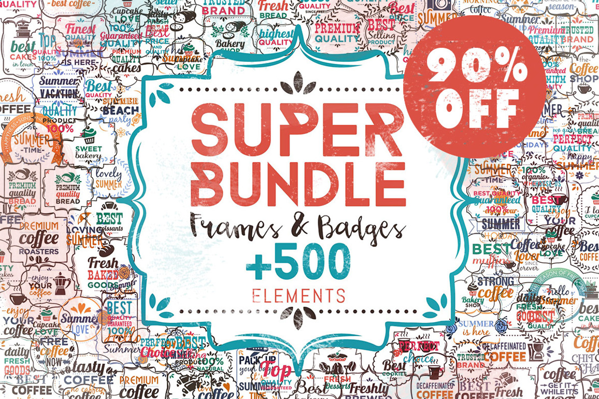 90% OFF Super Bundle Frames & Badges, an Object Graphic by Jean Balogh (Photo 1 of 30)