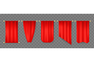 Realistic vertical red pennant on, an Object Illustration by Vectorbuum
