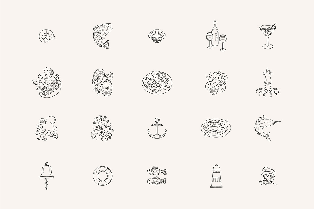 Seafood logo elements and templates, a Graphic by Vasylyka (Photo 14 of 15)