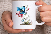 Whimsical Flowers Spring Clipart PNG, an Illustration by Canvas Craft (Thumbnail 5 of 7)