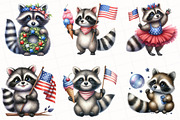 4th of July Raccoon Clipart, an Illustration by OK Design (Thumbnail 2 of 5)