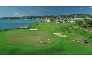 Golfers playing on beautiful green, a Nature Photo by Goinyk