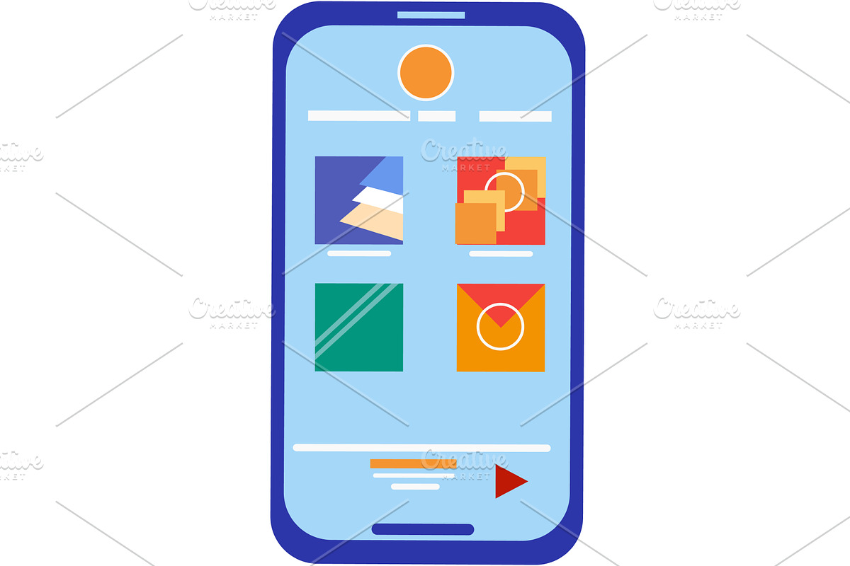 Cartoon mobile phone vector flat, a Technology Illustration by vectorpointstudio