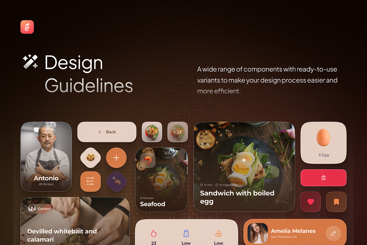 Appetit - Food Recipes App UI Kit, an UI Kit Template by Rafiq | YDN (Photo 3 of 6)
