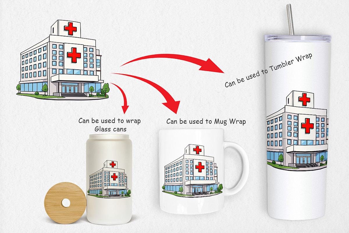 Hospital Building Clipart, a Graphic by Artnoy (Photo 4 of 5)