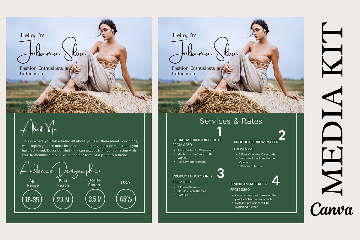 2 Page Fashion Enthusiast Media Kit, a Social Media Template by Daily Creative (Photo 1 of 4)