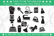 Toilet Clean Equipment SVG, an Object Graphic by VectorWorlds (Thumbnail 2 of 3)