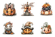Cute Halloween Clipart, a Seasonal Illustration by CreationArt (Thumbnail 4 of 5)