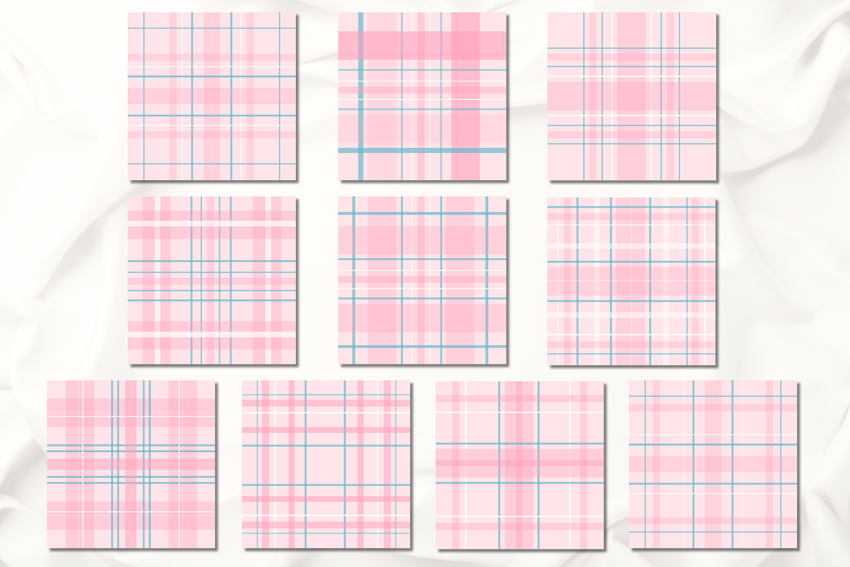 Pink Plaid Tartan Pattern, a Pattern Graphic by wind mill (Photo 2 of 2)