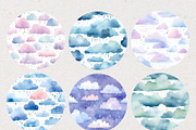 Pastel Watercolour Rain Cloud Paper, a Pattern Graphic by Natural Planners (Thumbnail 2 of 3)