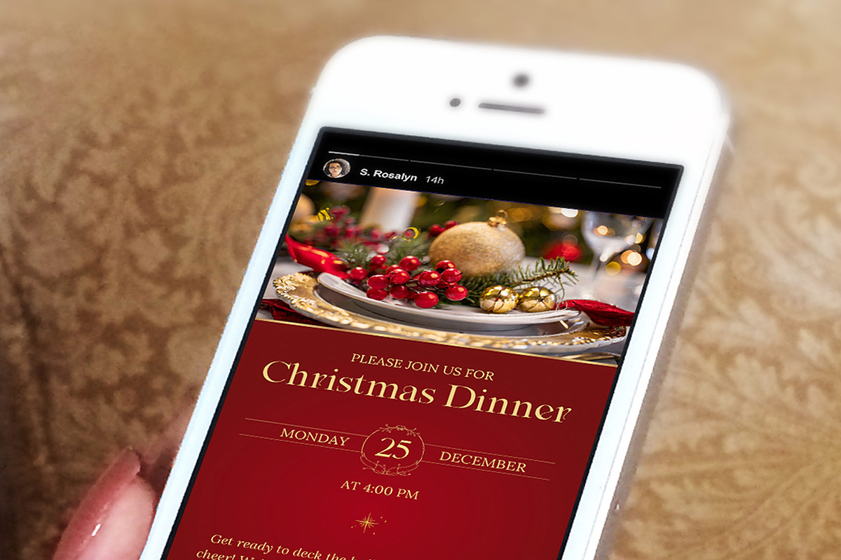 Christmas Dinner Digital Invitation, a Social Media Template by Godserv Designs (Photo 9 of 11)