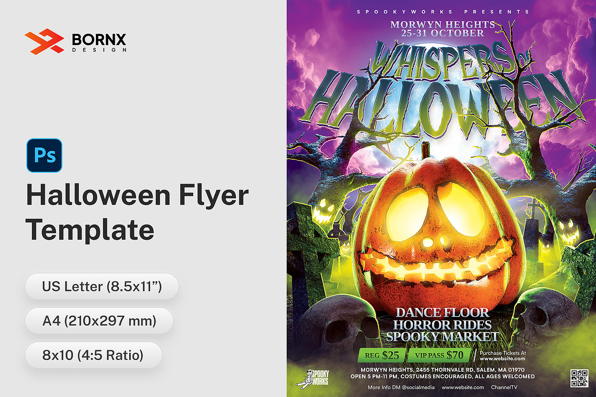 Halloween Flyer Template PSD — Spook, a Flyer Template by Bornx Design (Photo 1 of 5)