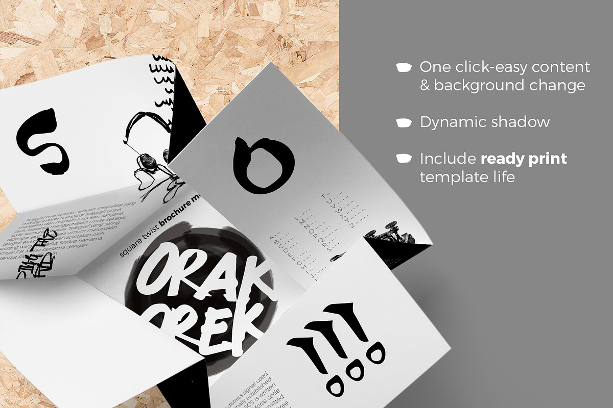 Square Twist Brochure Mockup, a Print Template by Orak Orek (Photo 6 of 6)