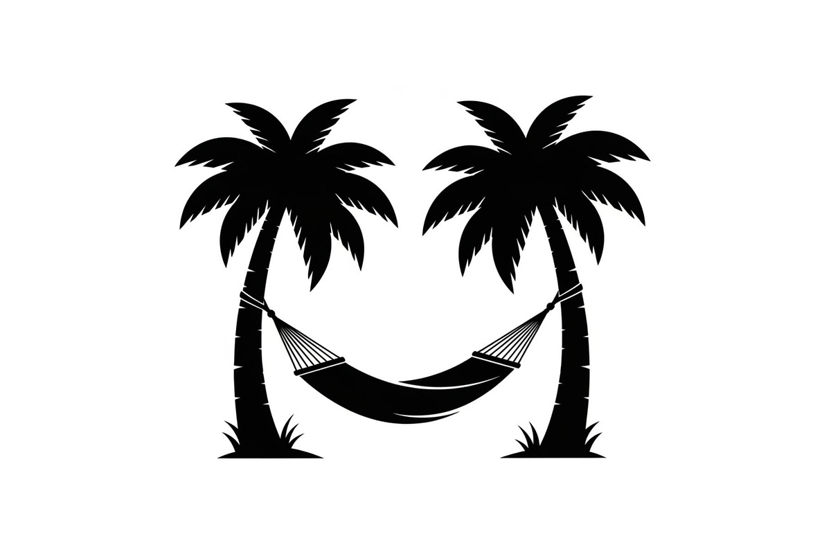 Palm Tree Hammock Silhouette Bundle, an Object Graphic by jahid234 (Photo 29 of 30)