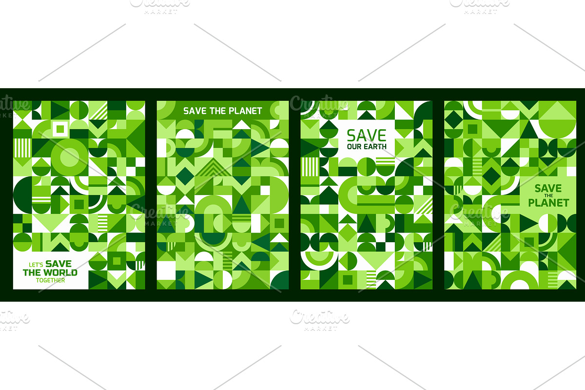Save the Earth posters, a Decorative Illustration by Vector Tradition