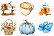 Watercolor Autumn Shore Clipart, an Illustration by OK Design (Thumbnail 4 of 5)