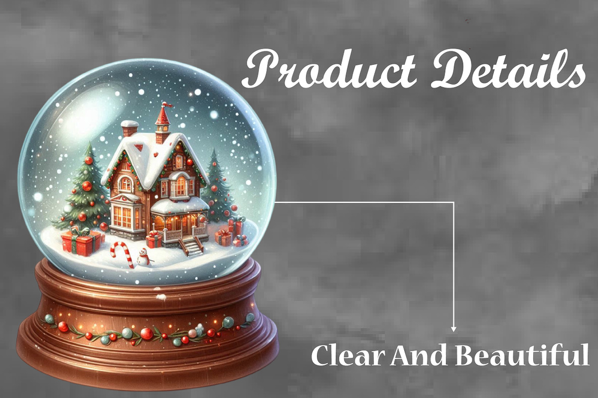 Christmas House in Snow Glob Clipart, a Seasonal Illustration by Craft Nest (Photo 3 of 4)