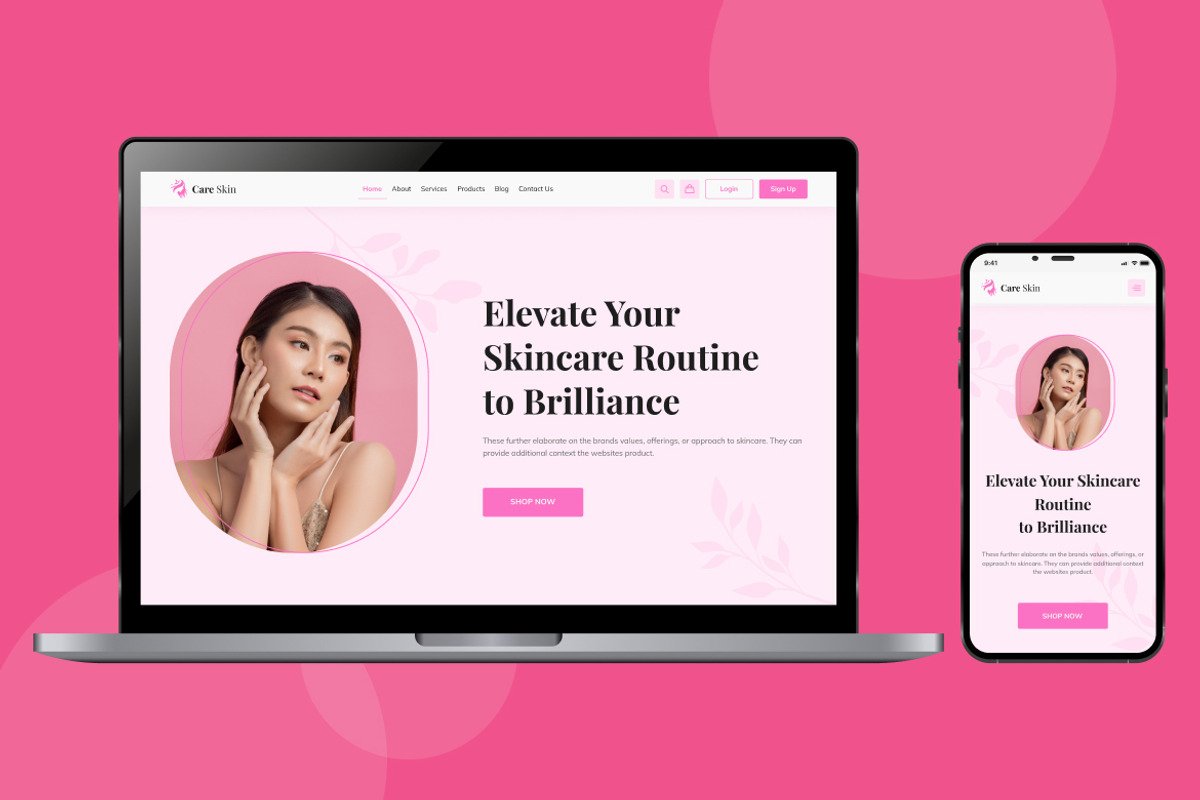 Beauty Care Web Landing Page UI KIT, a Landing Page Template by UICreative (Photo 4 of 4)
