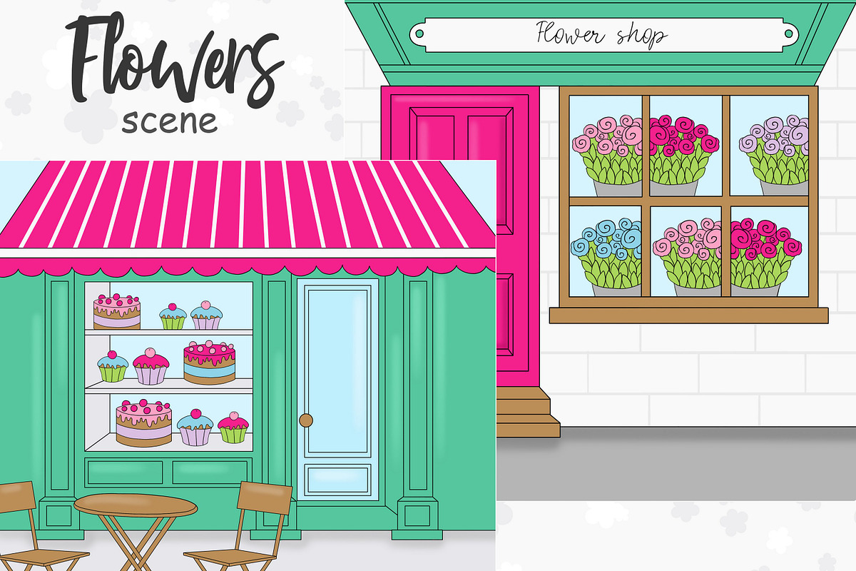 Flowers Scene, a Decorative Illustration by GlamArtZhanna (Photo 3 of 3)
